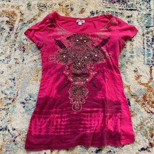 Super 2000s Hot Pink Cross South Pole Top